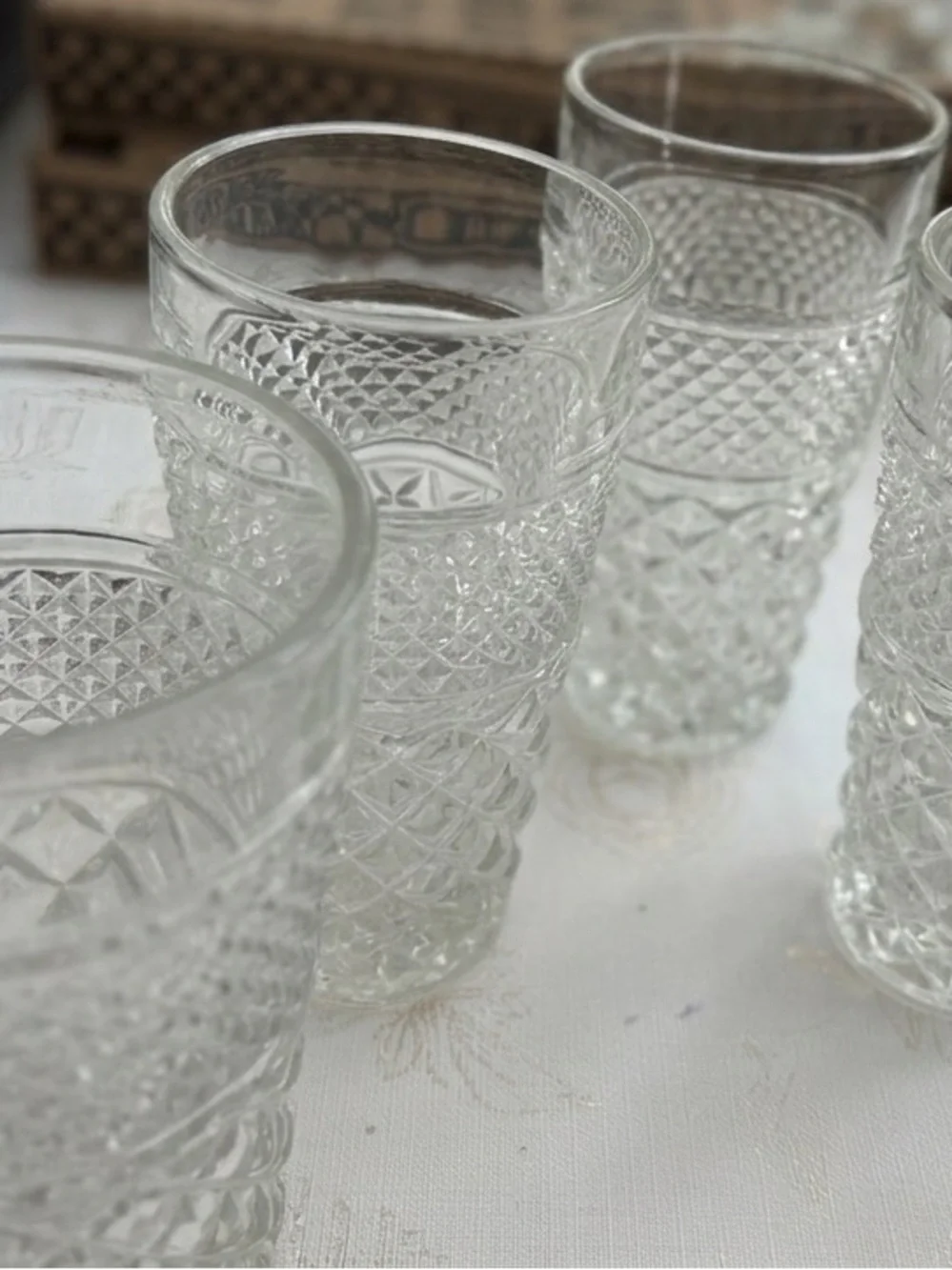 Vintage Anchor Hocking Wexford Water Goblets / Highball Glasses - Set of 5